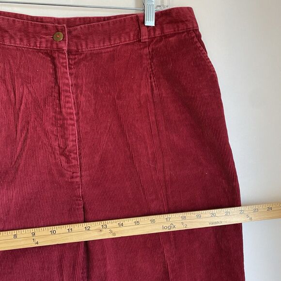 Vintage Corduroy Women Pants 16P Red High Rise Mom Tapered 90s Grunge LL Bean - Picture 5 of 14